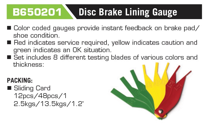 B650201 Disc Brake Lining Gauge